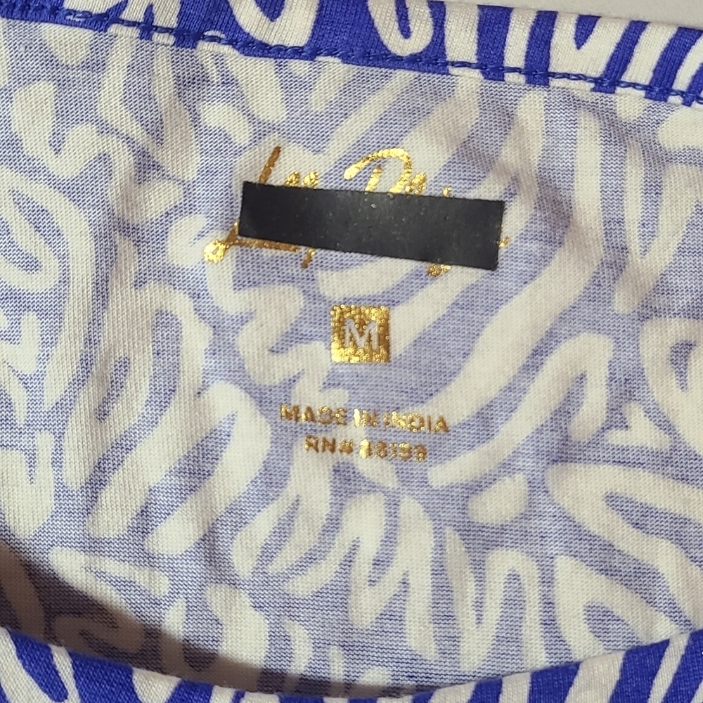 Lilly Pulitzer Rosen Tshirt Womens Dress Martinque Blue Zee Bee Print EUC Medium - Picture 4 of 10